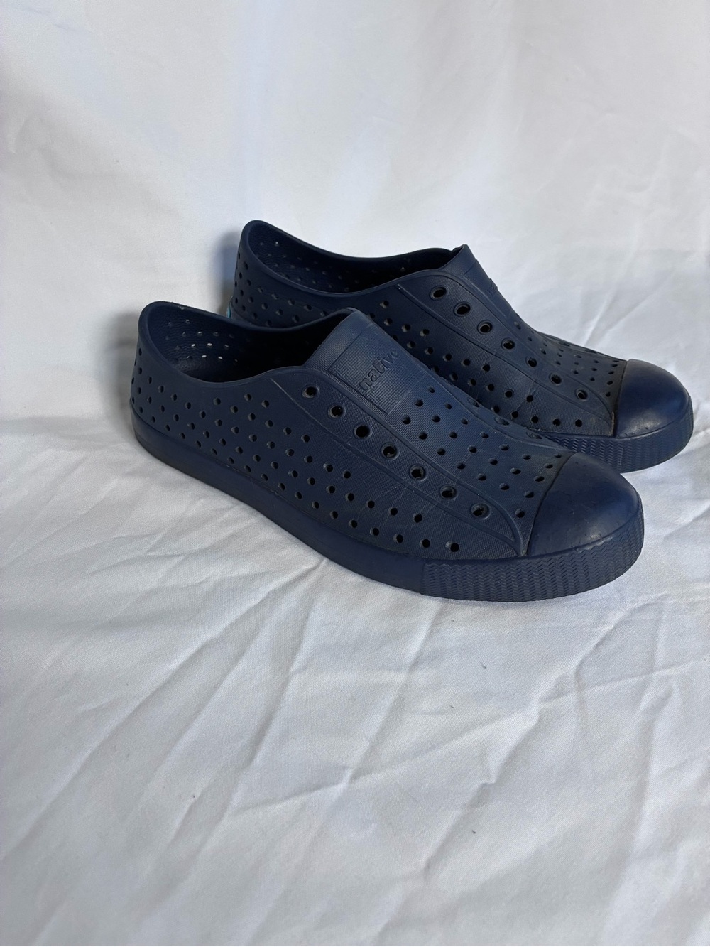 Native Shoes Kids Jefferson Navy Perforated Slip-Ons